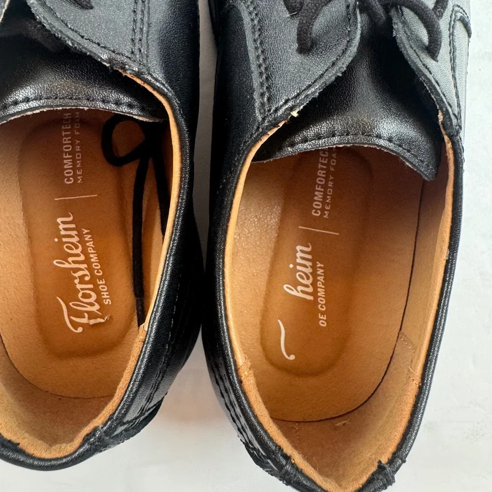 Florsheim Boy 5 Black Leather Bicycle Toe Derby Dress Shoes 16623-001 Comfortech
